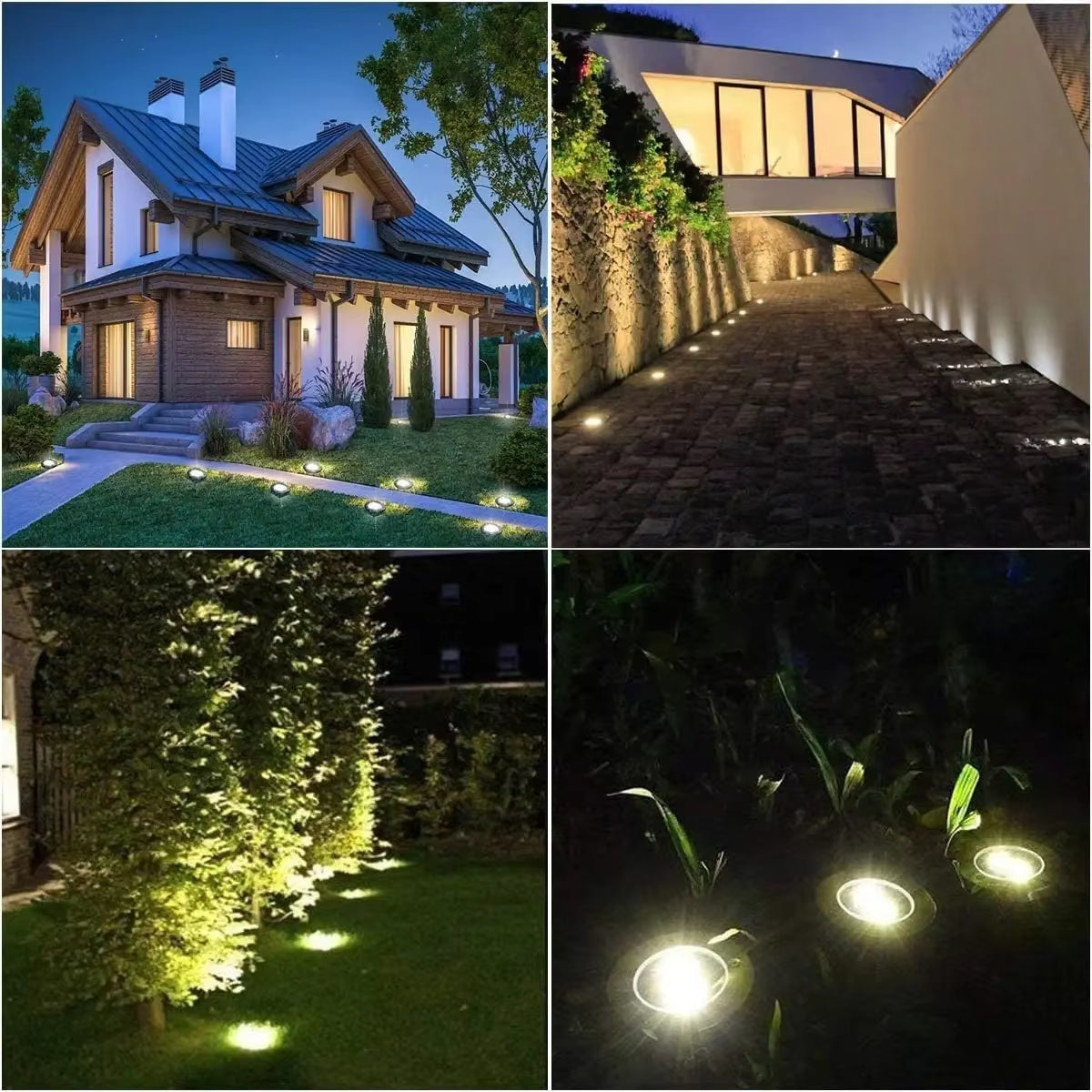 Illuminating Solar Ground Lights for Outdoor Decoration - 12 LED Waterproof Solar Disk Lights for Yard, Pathway, Lawn, and Patio