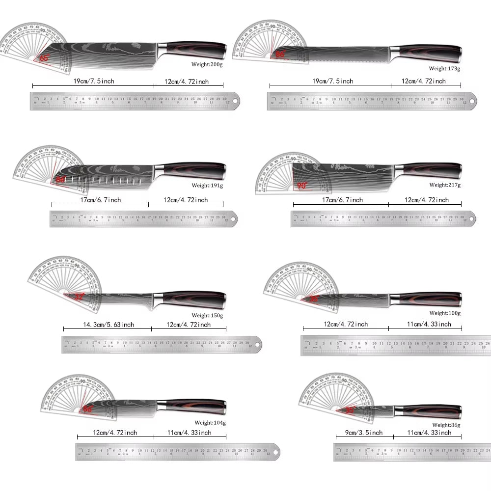 Sharp! Professional Chef Santoku Knife Set 