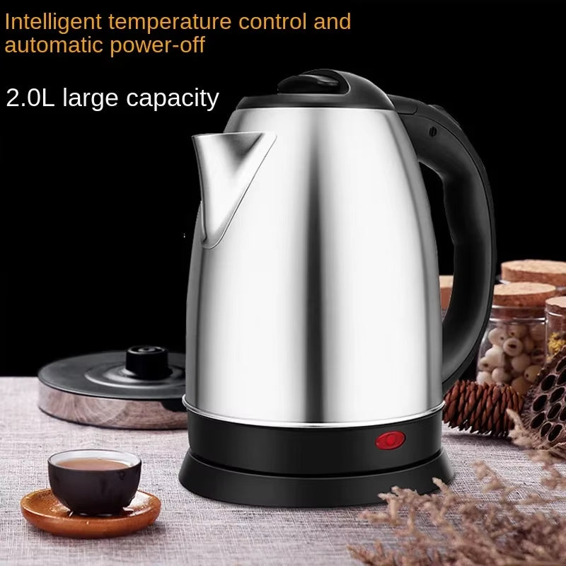 2.0L Stainless Steel Electric Kettle Silver Grey Base Separation 