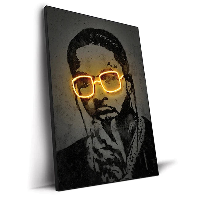 GOATS of Rap & Hip-Hop NEON Print Canvas Posters