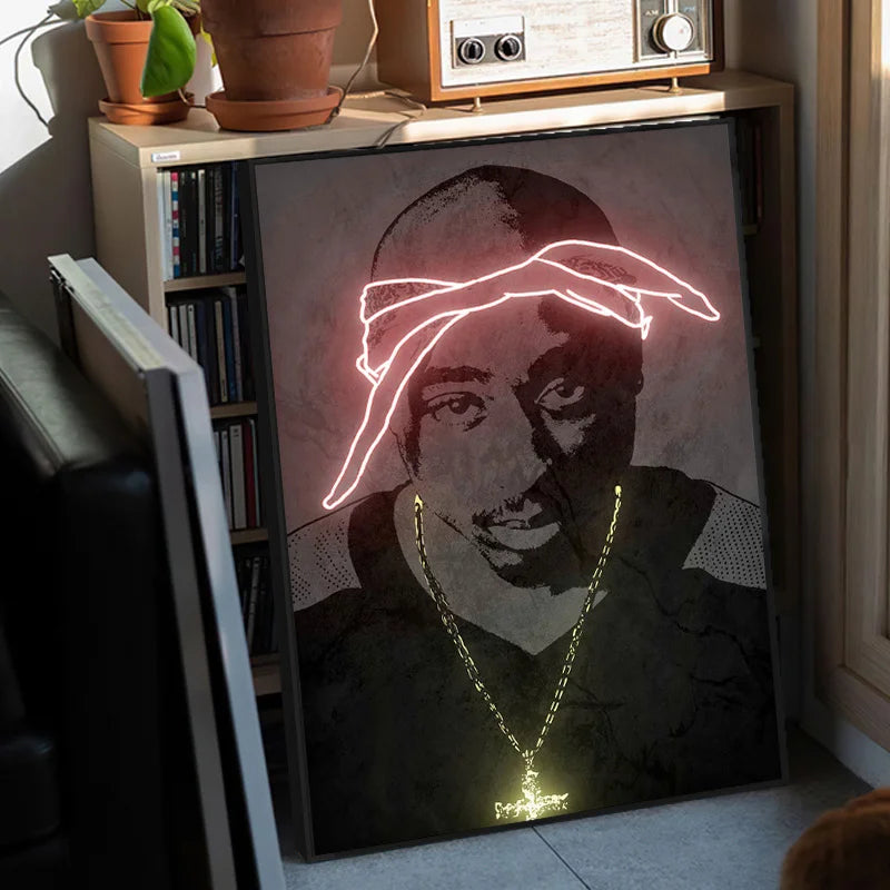 GOATS of Rap & Hip-Hop NEON Print Canvas Posters