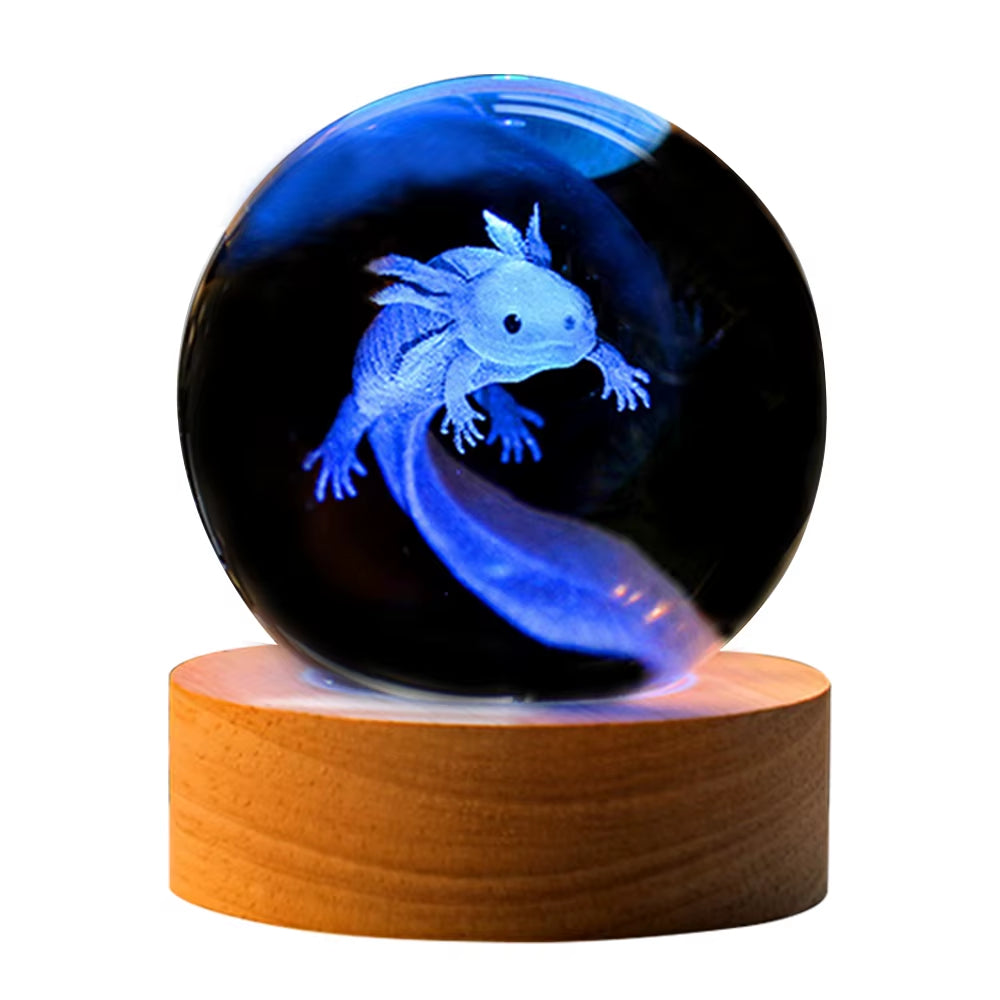 Glowing Crystall Ball Lamp - Enchanting 3D Planet & Moon 