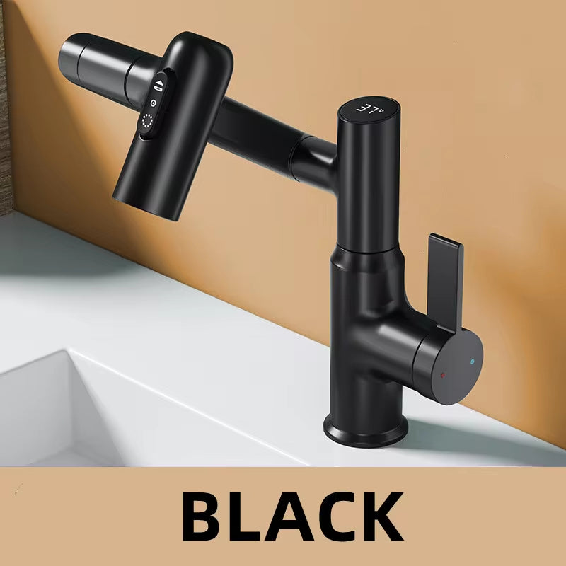 Basin Faucet With 360* Rotation, Three Water Settings, And LED Display W/Touch Control